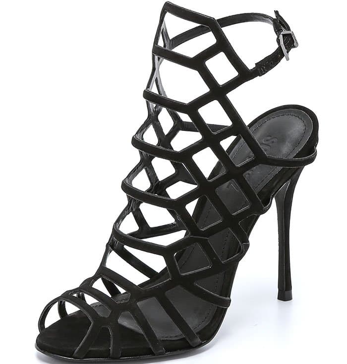 Schutz "Juliana" Caged Sandals Black