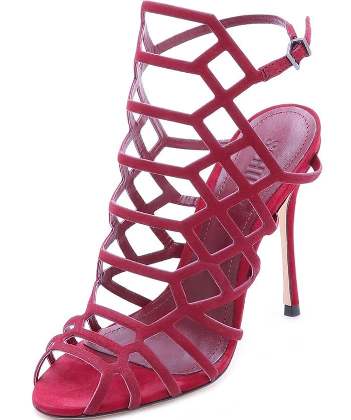 Schutz "Juliana" Caged Sandals Rubi Wine