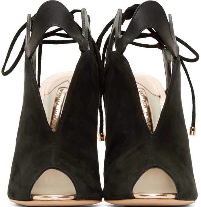 Sophia Webster Mila Suede Peep-Toe Booties