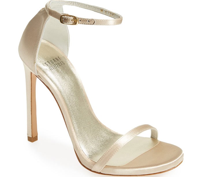 Stuart Weitzman Nudist Sandals Blonde Satin