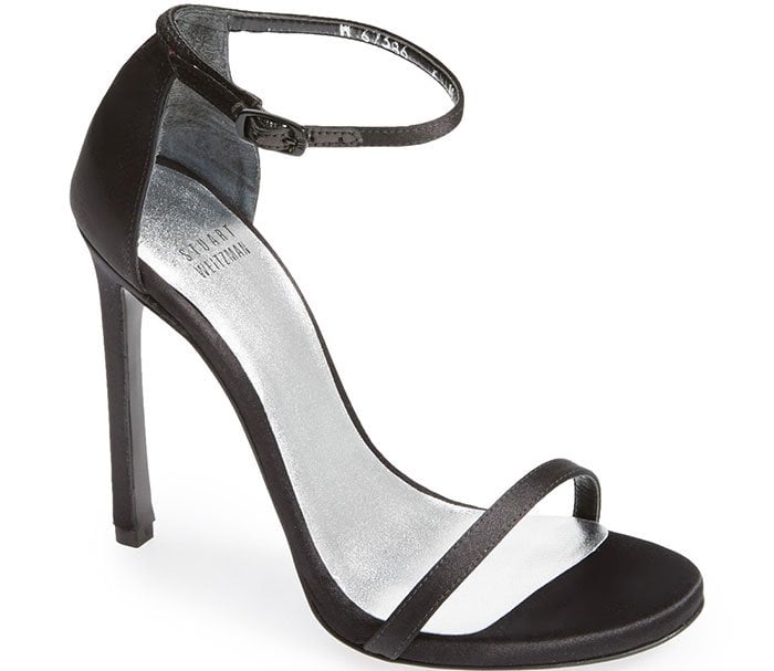 Stuart Weitzman Nudist Sandals black satin