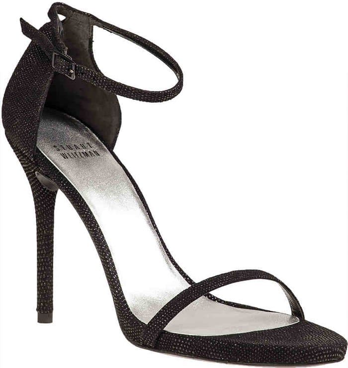 Stuart Weitzman Nudistsong Sandals in Black Leather