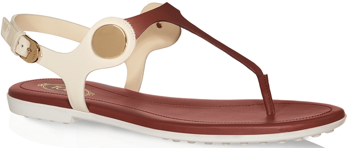 Tod's Thong Sandals in Patent Leather and Leather