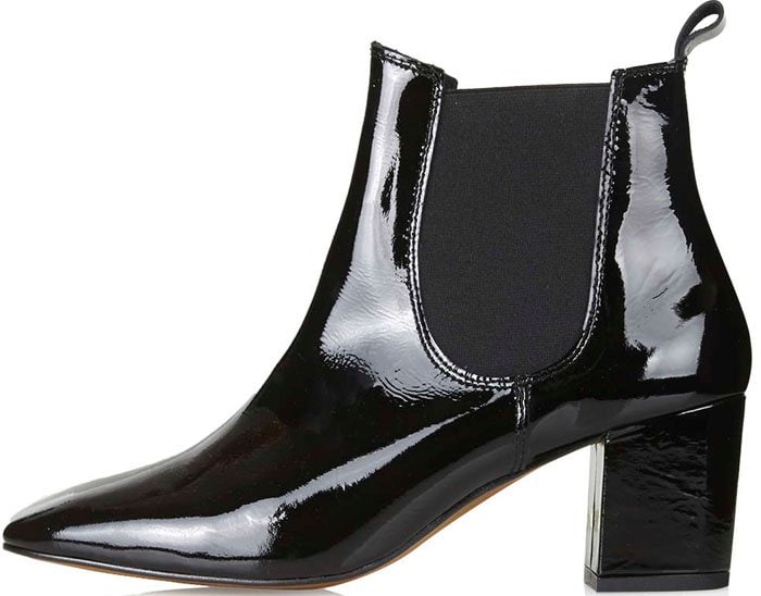 Topshop "Mary '60s" Patent Chelsea Boots