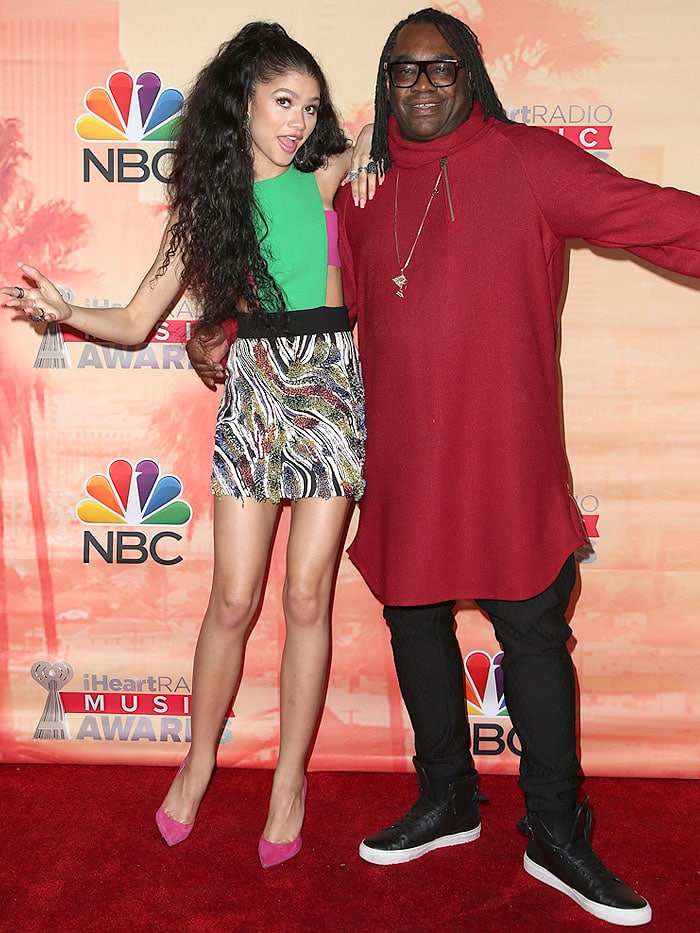 Zendaya posing with her dad, Kazembe Ajamu Coleman