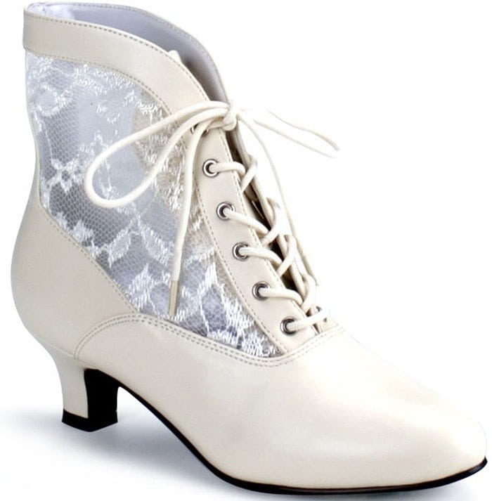 Ivory Lace Victorian Style Booties