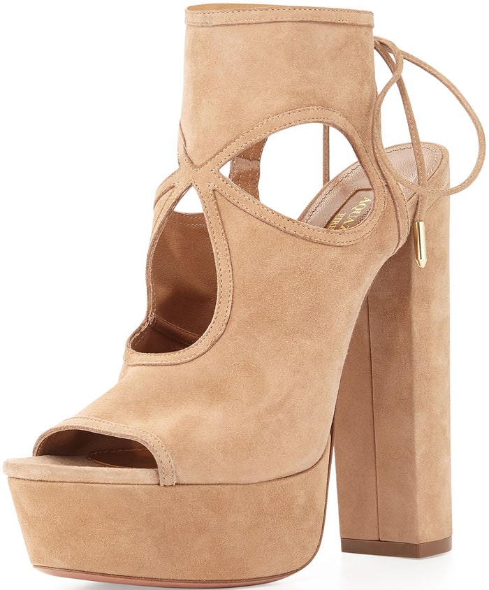 Aquazzura "Sexy Thing" Platform Sandal in Biscotti