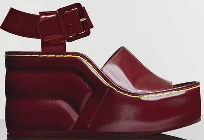 Céline Padded Wedge Graphic Sandal in Spazzolato Calfskin