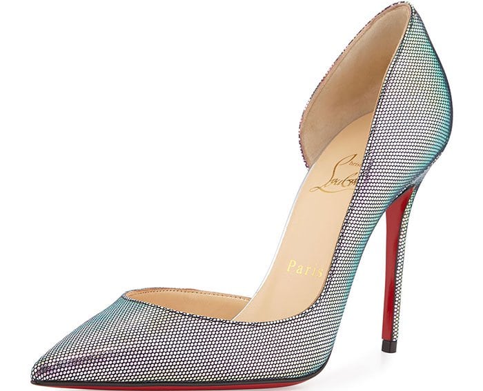 Christian Louboutin "Iriza" Iridescent Pumps in Digitale/Silver