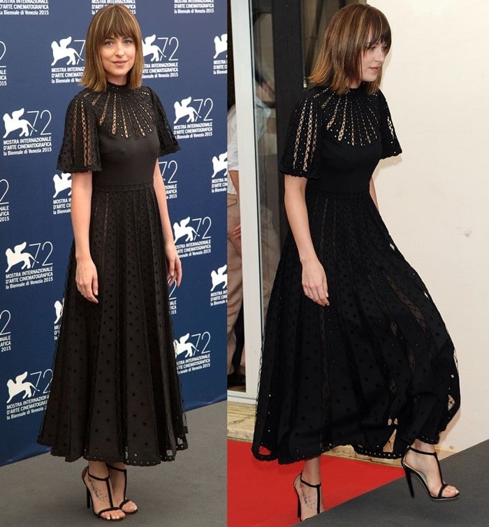 Dakota Johnson in a dress from the Valentino Resort 2016 collection