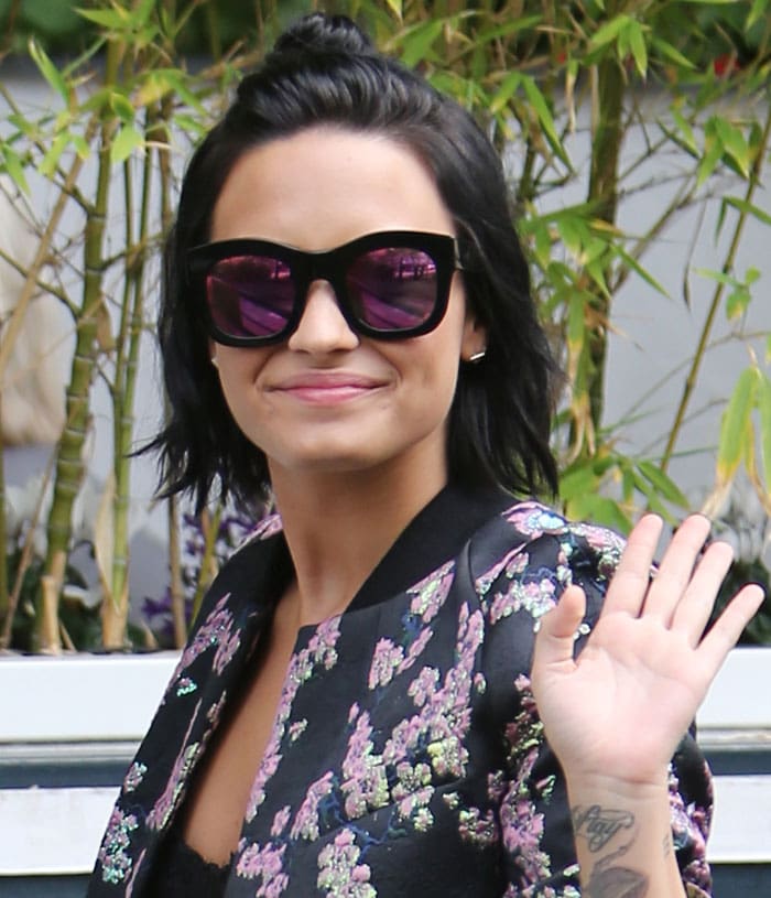 Demi Lovato arrives at the ITV Studios/BBC Radio 1 studios