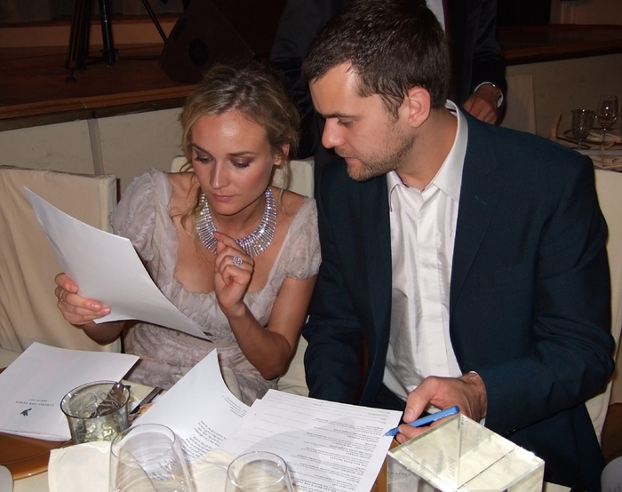 Diane Krueger and with her first husband Guillaume Canet at the 6th annual Cinema For Peace charity gala at the Konzerthaus am Gendarmenmarkt in Berlin