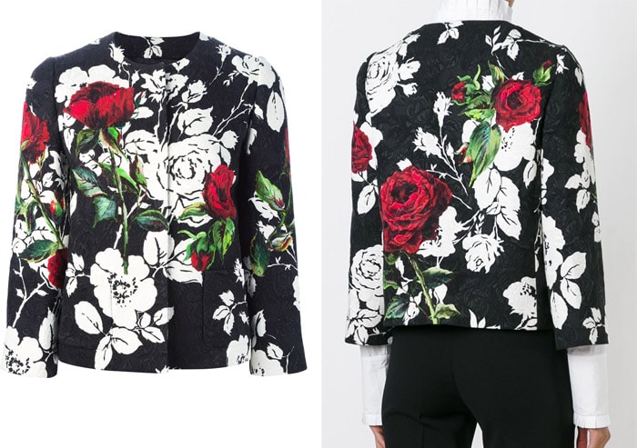 Dolce & Gabbana Rose Print Brocade Jacket