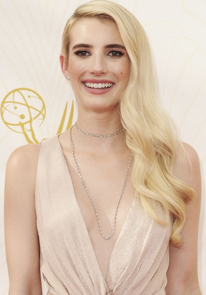 Emma Roberts arrives at the 67th Annual Primetime Emmy Awards held at the Microsoft Theater