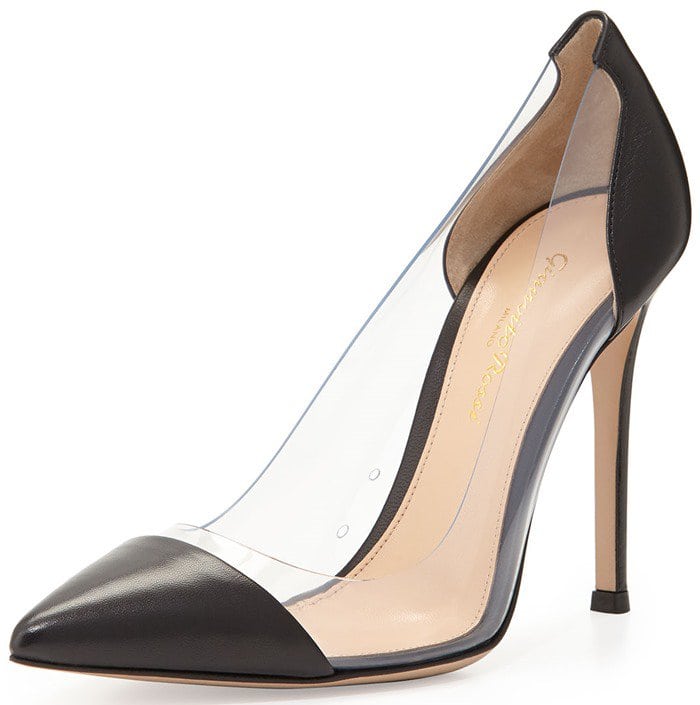 Gianvito Rossi 'Plexi' Clear PVC Leather Suede Pumps