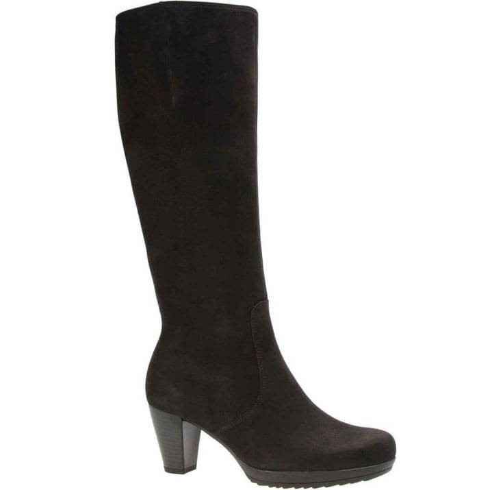 Gabor Willow Medium Leg Womens Suede Long Boots in Black