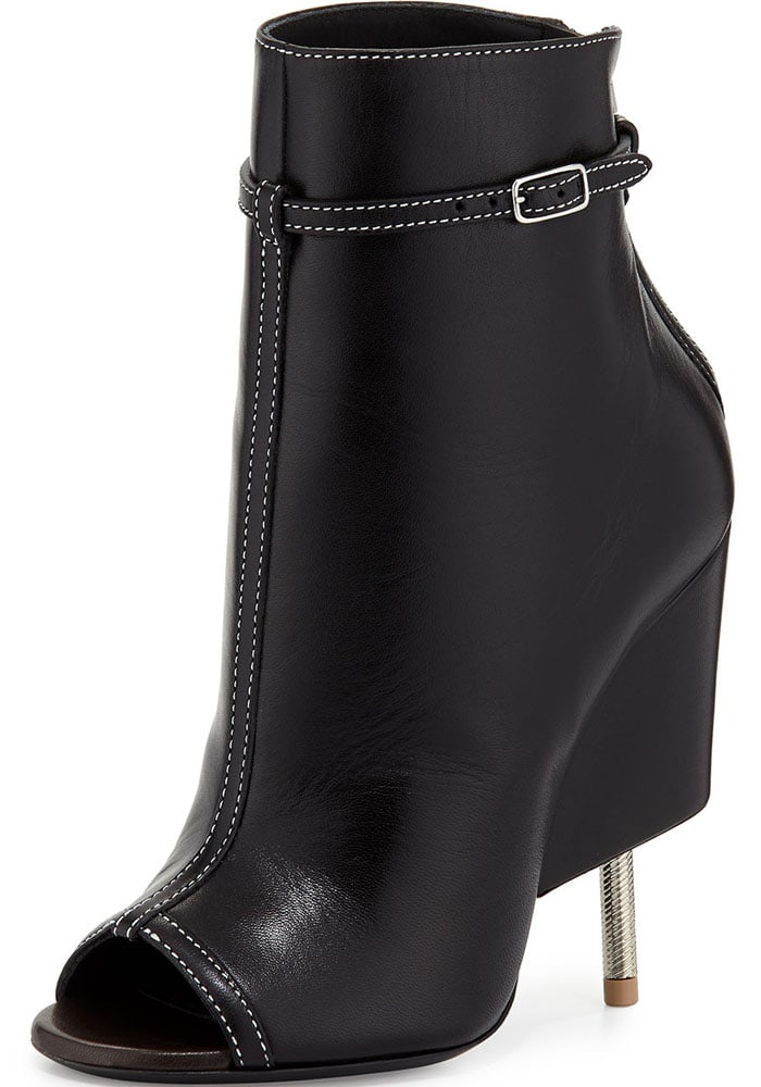 Givenchy Leather Screw Heel Bootie in Black