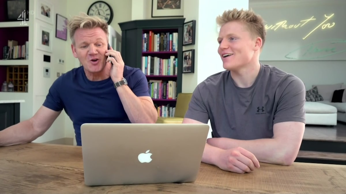 Gordon Ramsay with his son Jack, who was born on January 1, 2000, and joined the Royal Marines in 2020