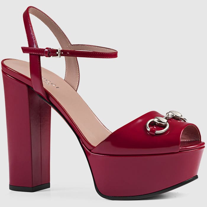 Gucci Claudie Platform Sandals in Bordeaux