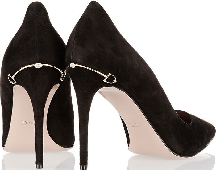 Gucci Adina Horsebit Suede Pumps