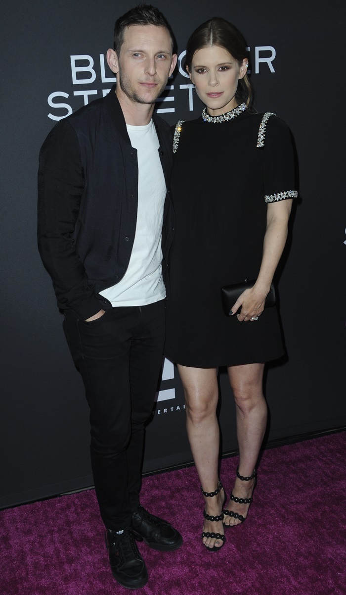 Jamie Bell and Kate Mara on the purple carpet at the premiere of Teen Spirit at the ArcLight in Hollywood, California, on April 2, 2019