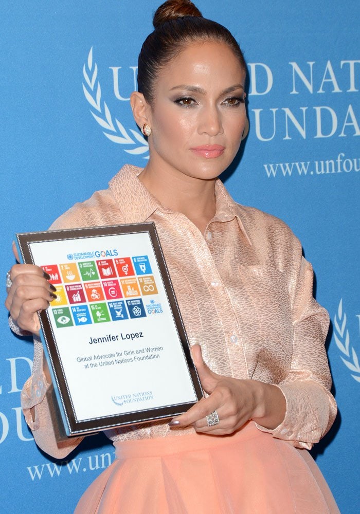 Jennifer Lopez at the UN Foundation's gender equality event in Manhattan on September 25, 2015