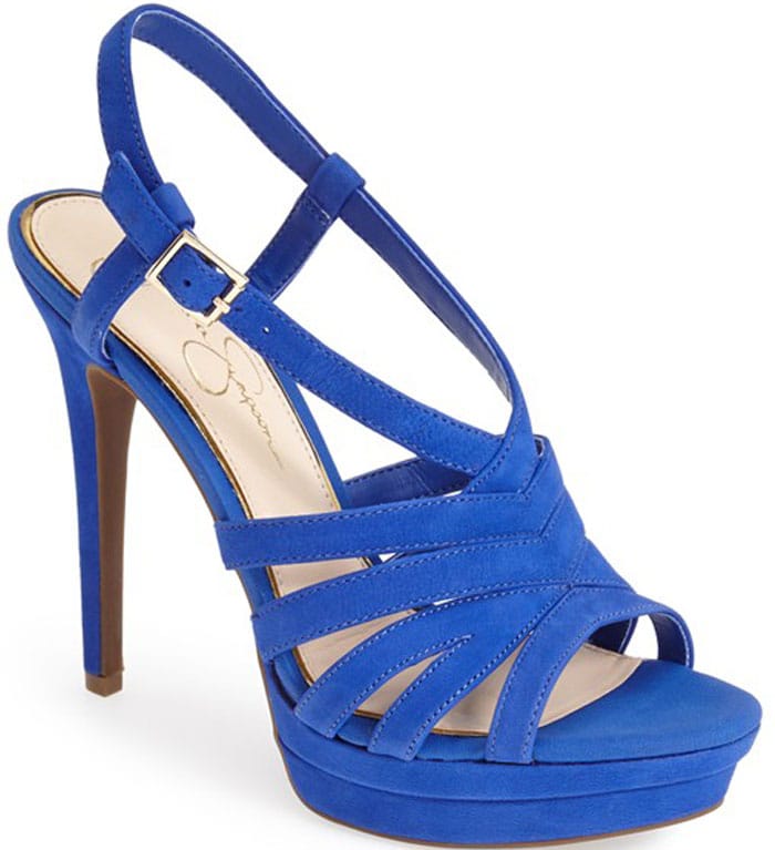 Jessica Simpson "Peace" Suede Peep Toe Platform Sandal