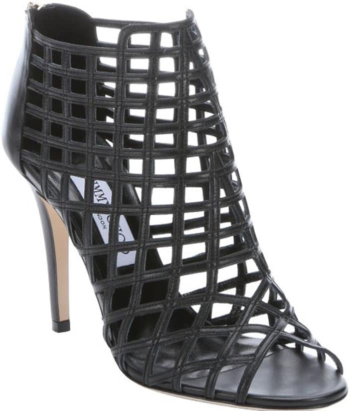 Jimmy Choo Black Caged Leather Dassa Sandals