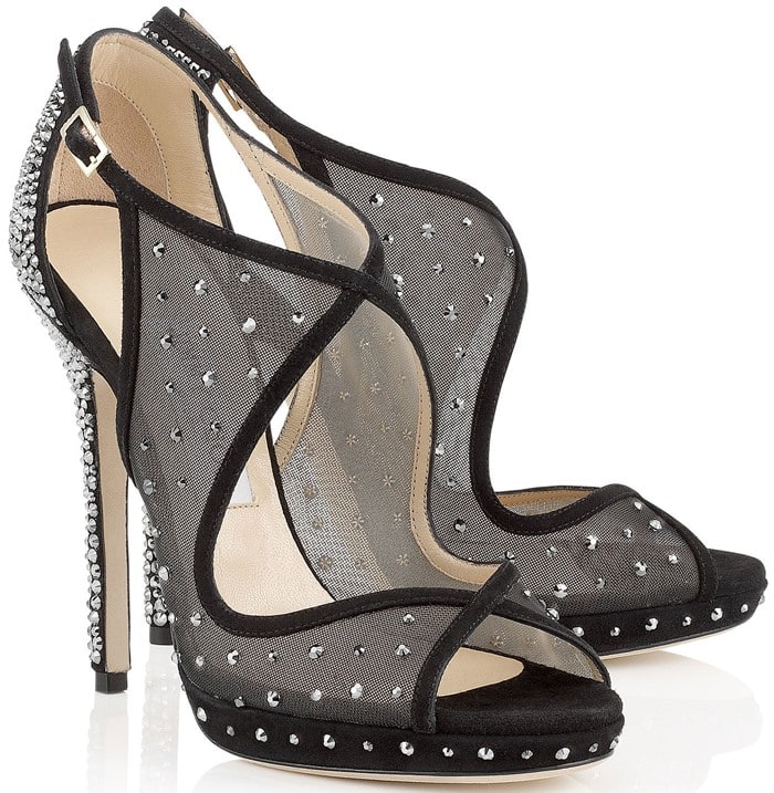 Jimmy Choo Leondra Crystal-Embellished Evening Sandals