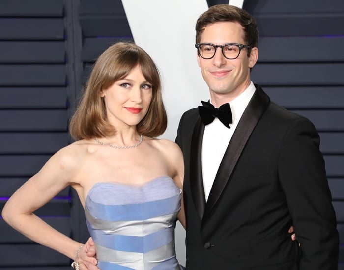 Joanna Newsom and her husband Andy Samberg attend the 2019 Vanity Fair Oscar Party