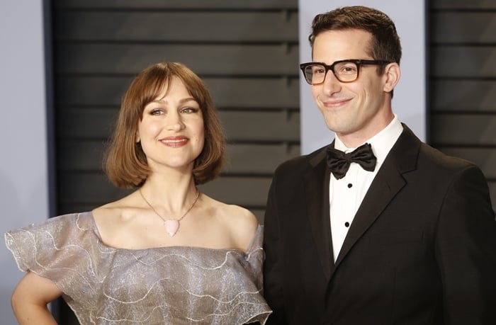 Pictured at the 2018 Vanity Fair Oscar Party, Andy Samberg and Joanna Newsom have a combined net worth of $21 million