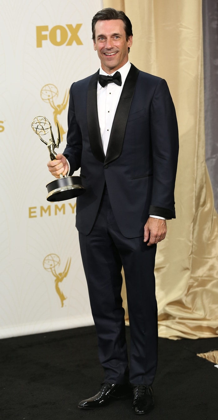 Jon Hamm won his first Emmy for playing troubled ad man Don Draper on AMC’s Mad Men