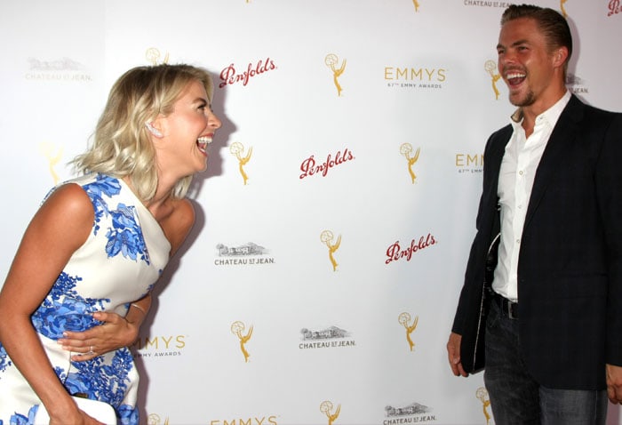 Julianne Hough goofing off with brother Derek Hough at the TV Academy Choreography Peer Reception at the Montage in Beverly Hills, California