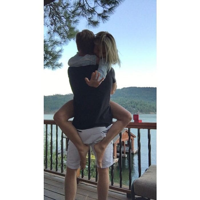 Julianne Hough shared her engagement photo with the caption "We are overwhelmed with joy and excitement to share with you our recent engagement! #fiancé #love