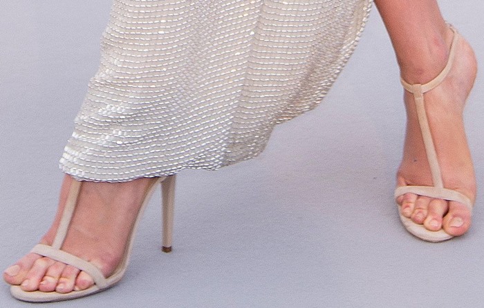 Karlie Kloss' hot feet in Jimmy Choo shoes