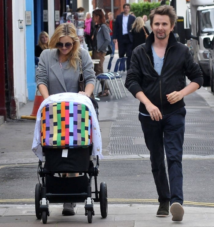 Kate Hudson and Matt Bellamy walking in Primrose Hill with their son Bingham Hawn "Bing" Bellamy