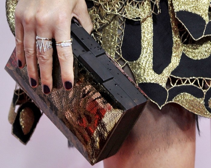 Kate Mara toted a Rauwolf clutch