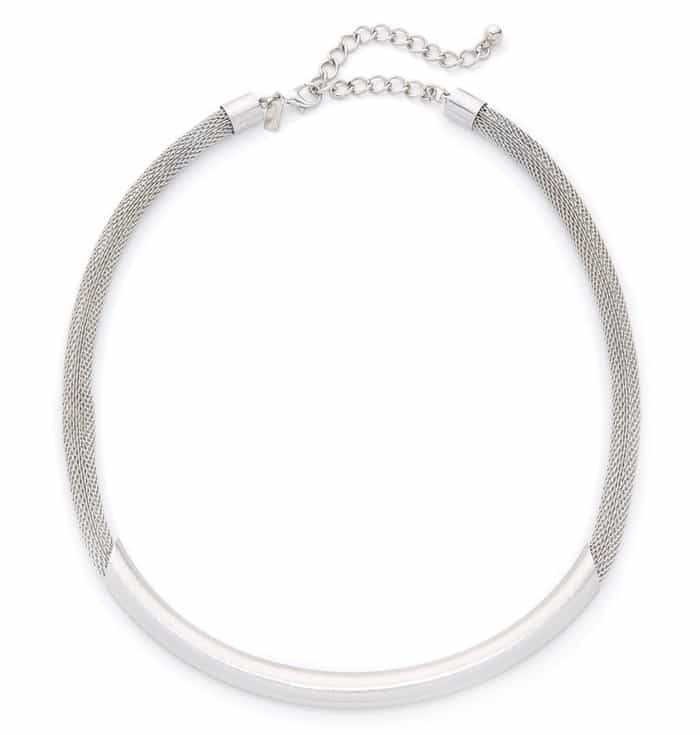 Kenneth Jay Lane Mesh Choker Necklace in Silver