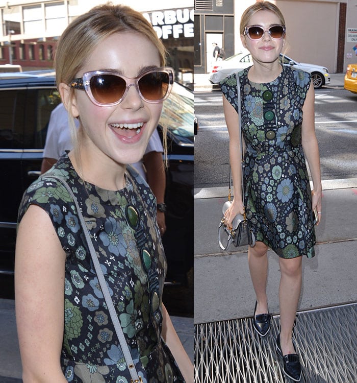 Kiernan Shipka smiles for the cameras while out in New York City