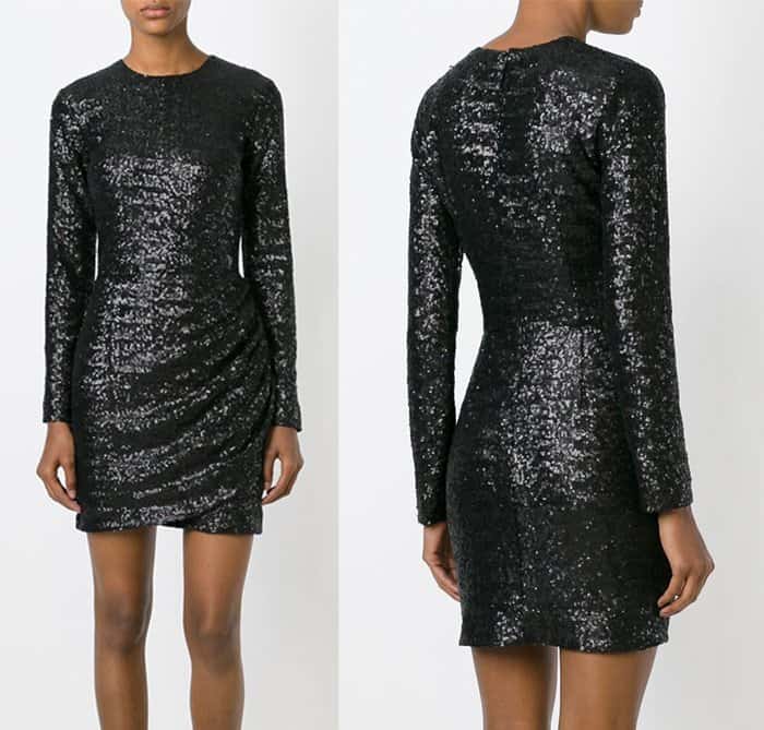 MSGM Sequined Draped Short Dress