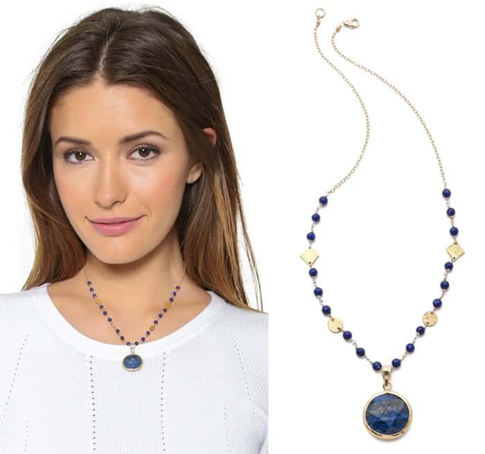 An elegant Mary Louise Designs necklace, accented with rich lapis lazulis and polished charms