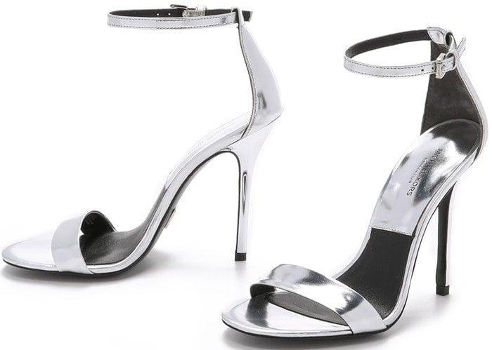 Silver Metallic Michael Kors Collection Jacqueline Sandals