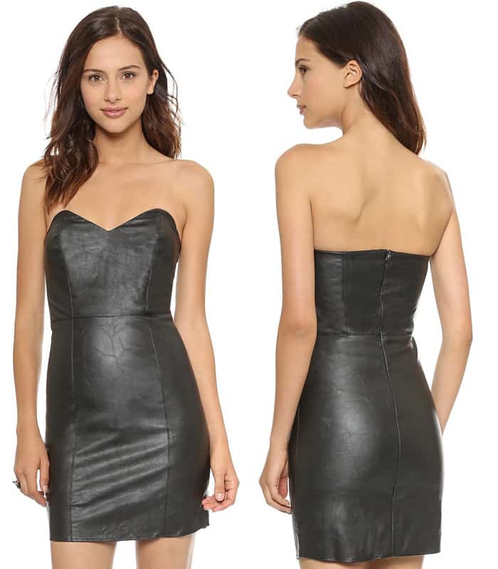 Myne Strapless Faux Leather Dress