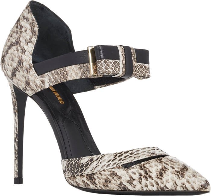 Nicholas Kirkwood Snakeskin & Leather Ankle-Strap Pumps