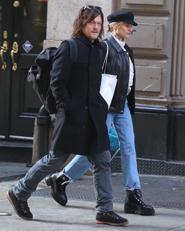 Norman Reedus and his girlfriend Diane Kruger shopping in Soho the day after Christmas