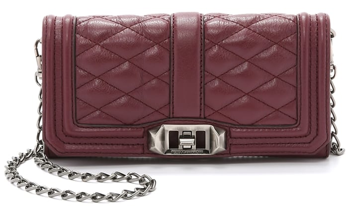 Rebecca Minkoff Mini Love Wallet on a Chain in Port