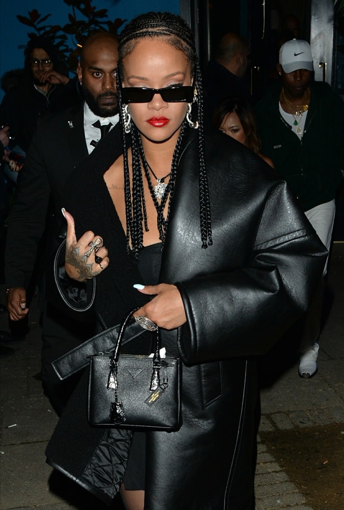 Rihanna, who has called Jennifer Lopez a "traitor" and "sellout", heading out of the Fashion Awards' after party