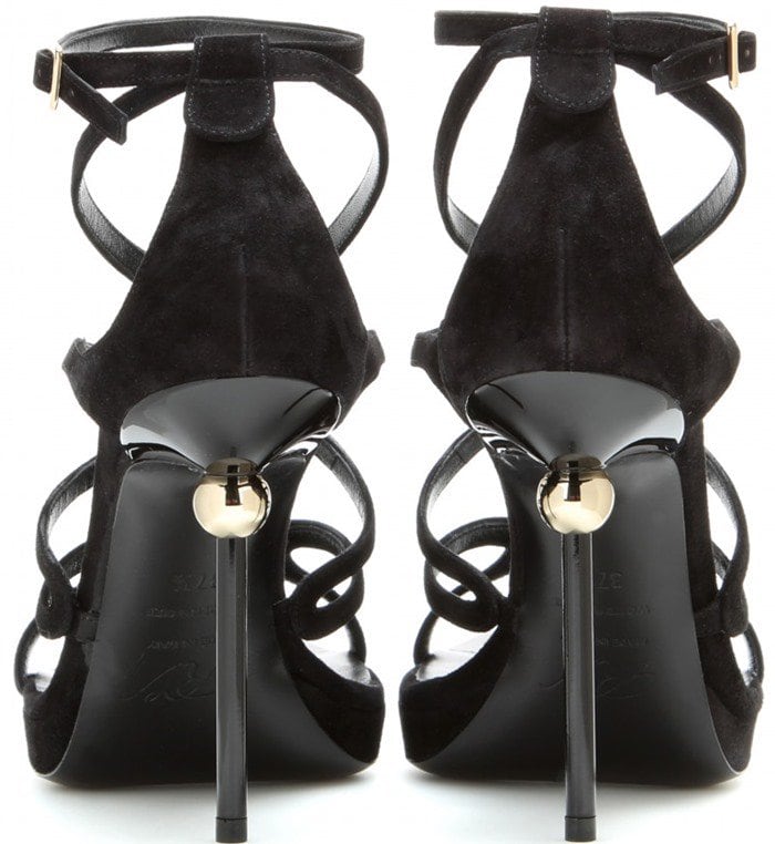 Roger Vivier Ondulation suede sandals heel