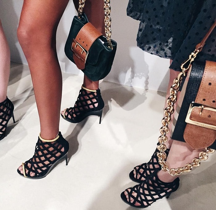 Burberry shared a backstage photo on Instagram of their Ready-to-Wear Spring/Summer 2016 shoes after Cara Delevingne debuted them at the Pan premiere earlier that day