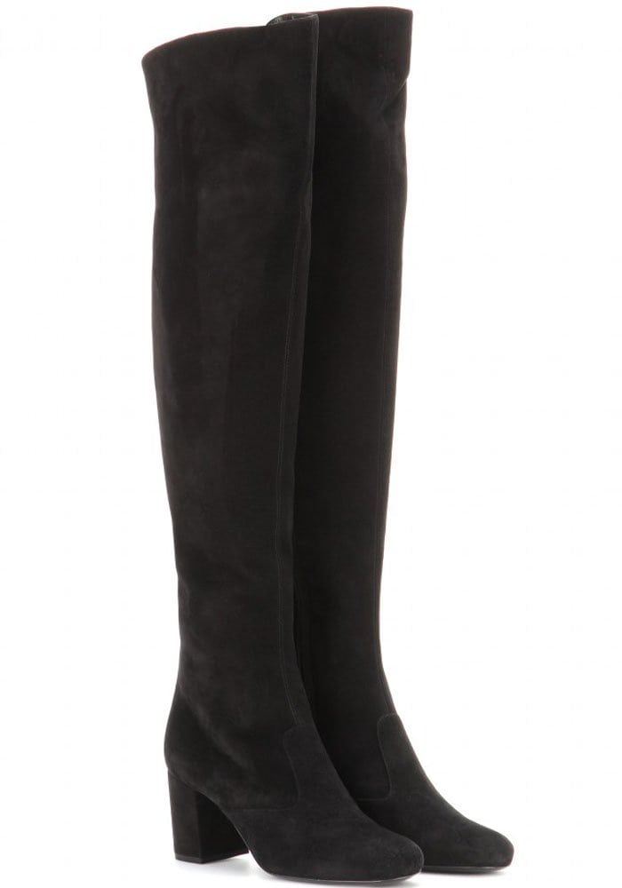 Saint Laurent Suede Over the Knee Boots